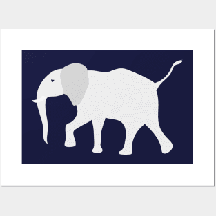 Elephant navy Posters and Art